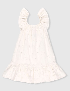 Vestido Piquenique manga volantes para niña