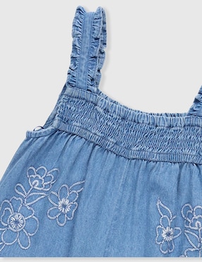 Jumpsuit Piquenique de mezclilla para niña