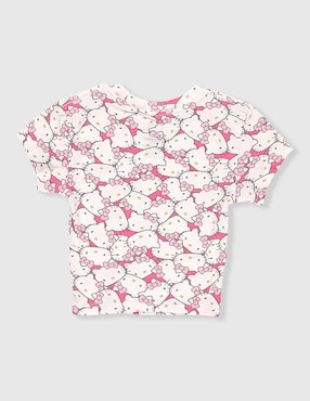 Playera Hello Kitty manga corta para niña