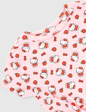 Playera Hello Kitty manga corta para niña