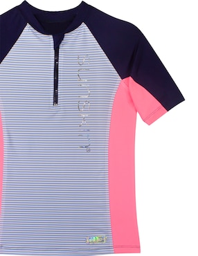 Wetshirt Sunskin estampado a rayas para niña