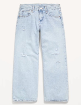 Jeans baggy Old Navy 767119-000 lavado medio para niña