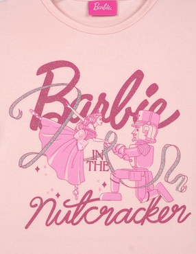 Playera Barbie manga larga para niña