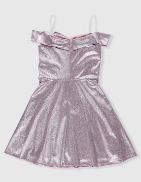 Vestido Pink & Violet hombros descubiertos para niña