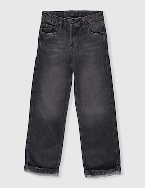 Jeans amplio Piquenique deslavado para niña
