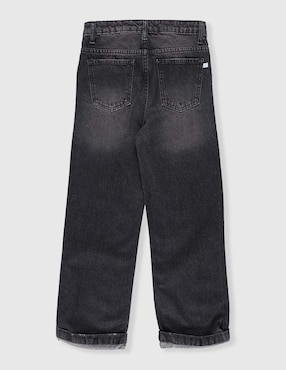 Jeans amplio Piquenique deslavado para niña