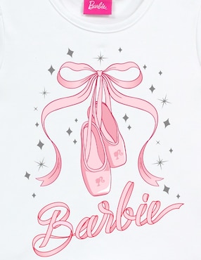Playera Barbie manga corta para niña