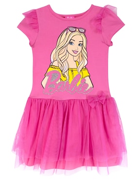 Vestido Barbie manga corta para niña