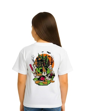 Playera de halloween Disney manga corta para niña