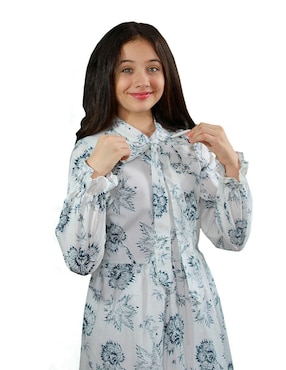 Vestido Carana Flor Marino manga amplia para niña