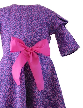 Vestido Carana Flor Maple manga tulipán para niña