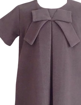 Vestido Carana Lana Taupe manga regular para niña