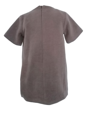 Vestido Carana Lana Taupe manga regular para niña