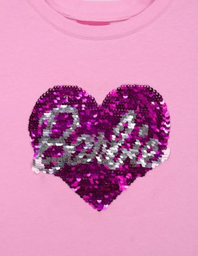 Playera Barbie manga corta para niña infantil