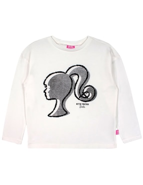 Playera Barbie manga larga para niña
