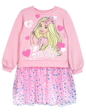 Vestido Barbie manga larga con puño para niña