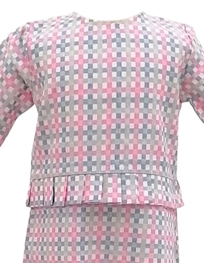 Vestido Crawling Forward 123 Cuadros Pastel manga regular para niña