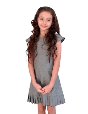 Vestido Carana Mezclilla manga cap para niña