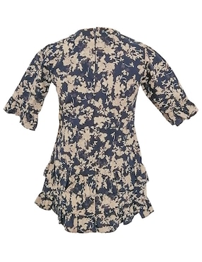 Vestido Carana Flor Beige manga regular para niña