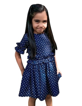 Vestido Carana Delfines y Gatitos manga regular para niña
