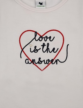 Playera Ferrioni Love manga corta para niña