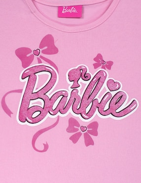 Playera Barbie manga corta para niña