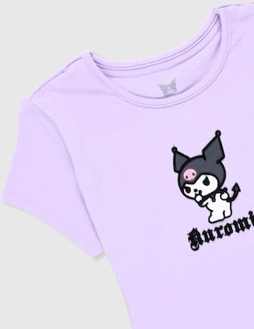 Playera Hello Kitty Kuromi manga corta para niña
