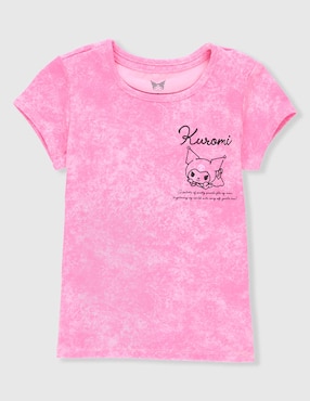 Playera Hello Kitty Kuromi manga corta para niña