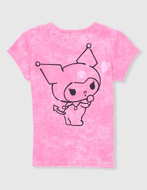 Playera Hello Kitty Kuromi manga corta para niña