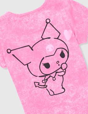 Playera Hello Kitty Kuromi manga corta para niña