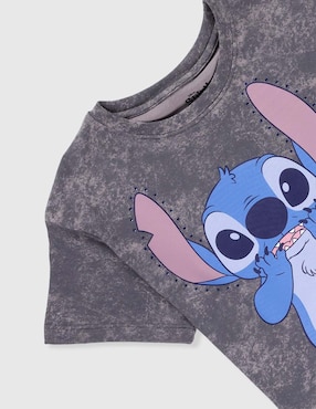 Playera Disney Stitch manga corta para niña