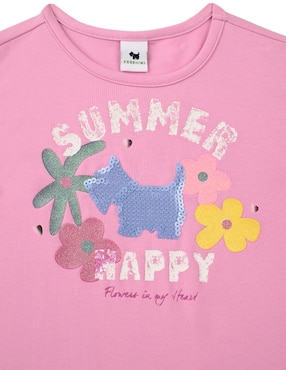 Playera Ferrioni Happy manga corta para niña