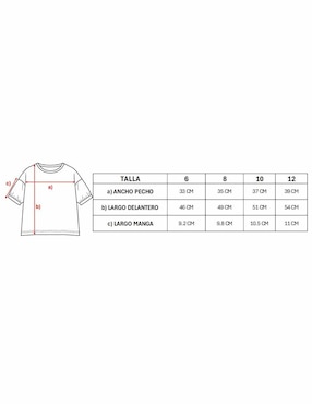 Playera Guz manga corta para niña