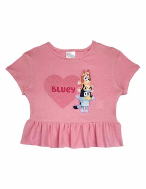 Playera Bluey manga corta para niña