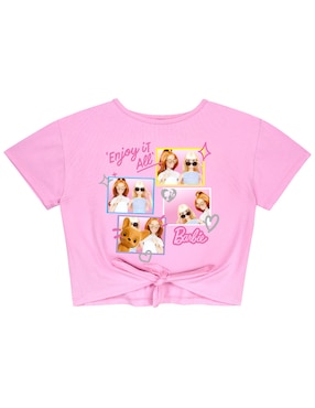 Playera Barbie manga corta para niña