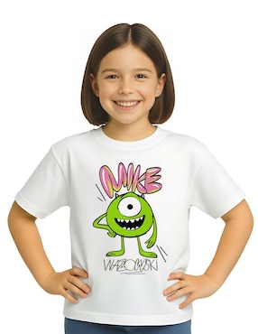 Playera Pixar Monsters Inc manga corta para niña