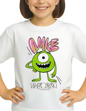 Playera Pixar Monsters Inc manga corta para niña
