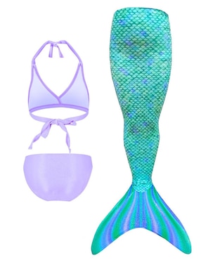 Traje de baño cola de Sirena para nadar Mermaids 123 Green Scales para niña