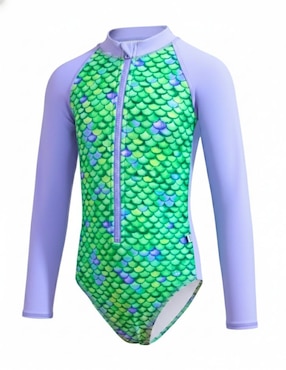Traje de baño completo Mermaids 123 Green Scales Sirena para niña