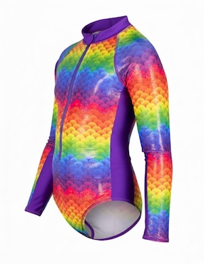 Traje de baño completo Mermaids 123 Funny Rainbow Sirena para niña