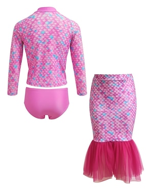Traje de baño completo Mermaids 123 Pink Scales sirena para niña