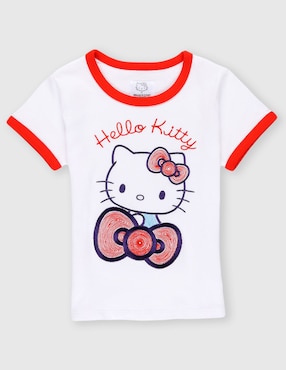 Playera Hello Kitty Hello Kitty manga corta para niña