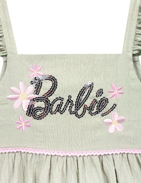 Vestido Barbie manga volantes para niña