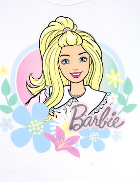 Playera Barbie manga corta para niña