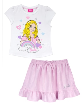 Conjunto Barbie de algodón para niña