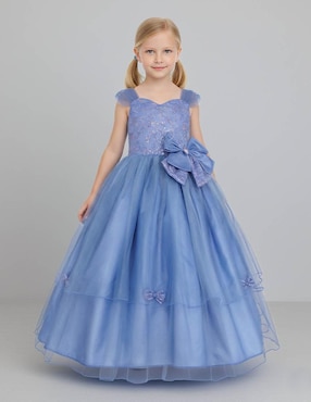 Vestido Gerat manga con pliegues para niña