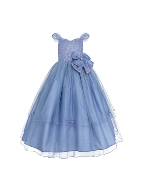 Vestido Gerat manga con pliegues para niña