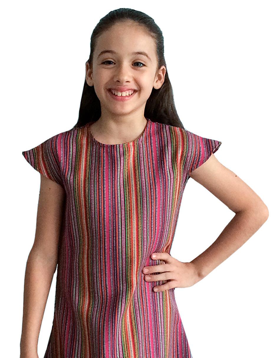 Vestido manga cap para niña