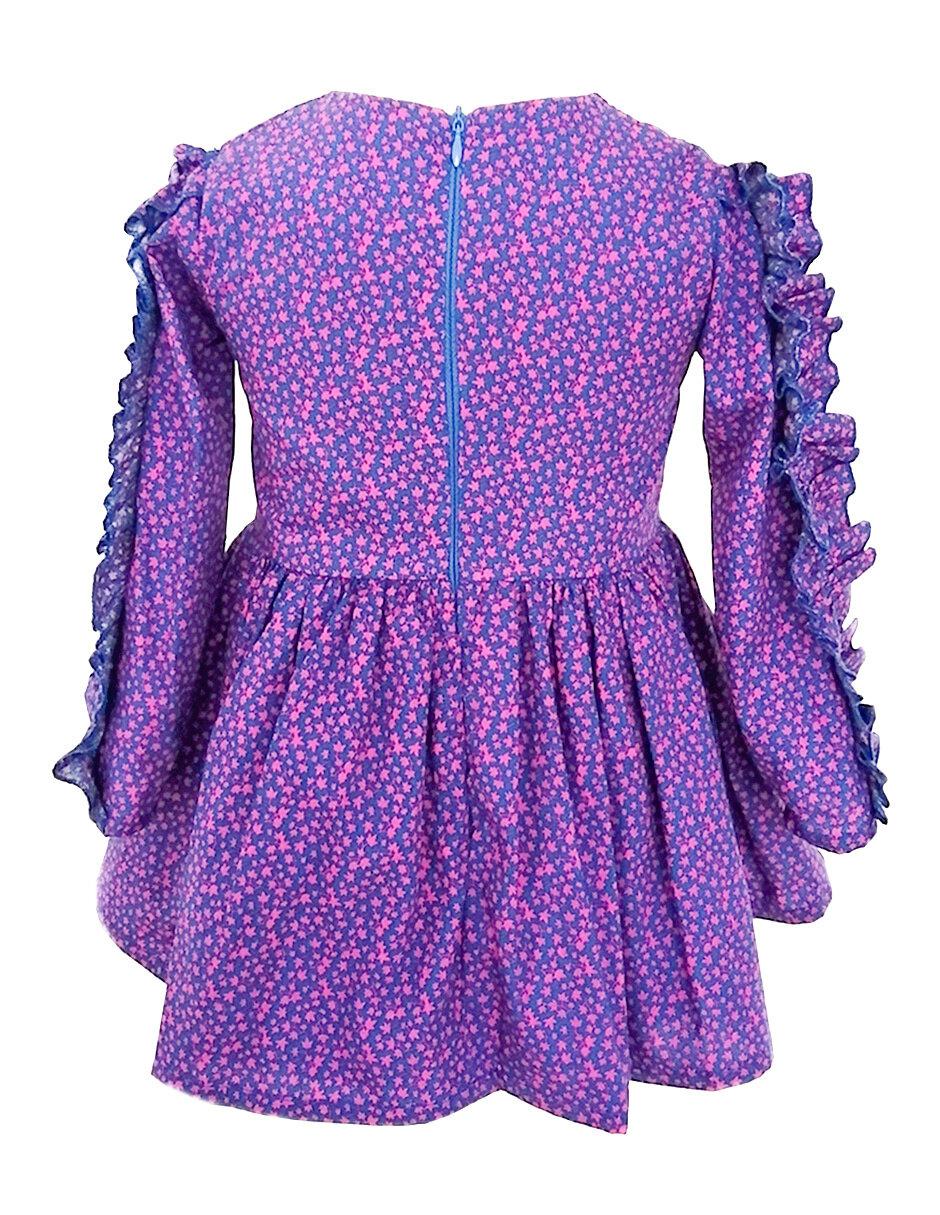 Vestido manga regular para niña