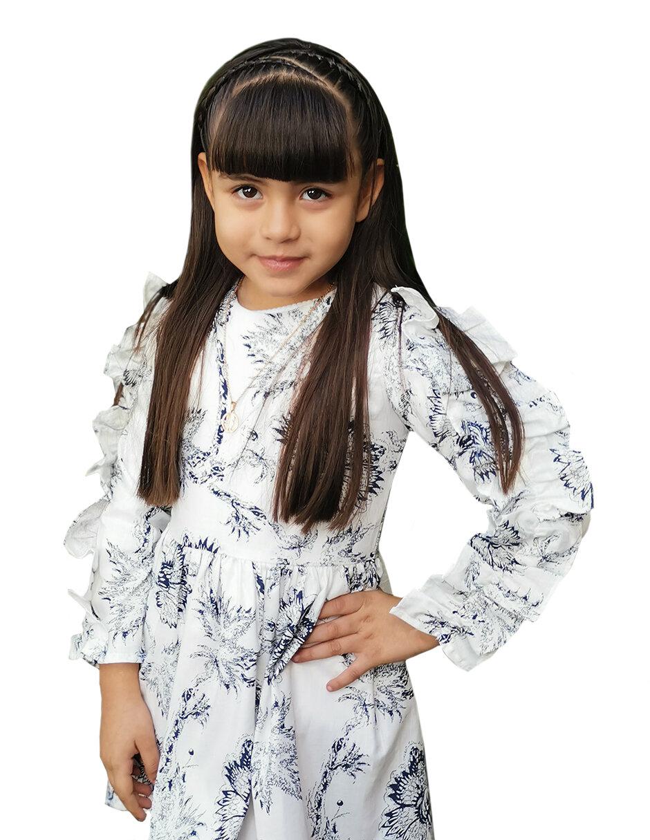 Vestido manga volantes para niña 3